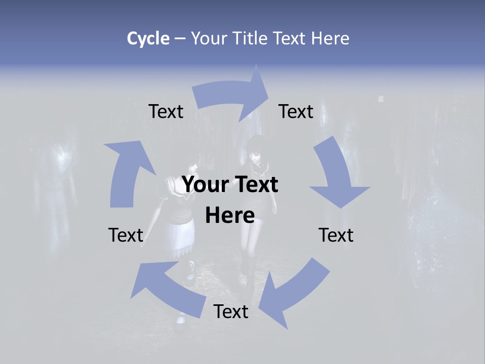 A Couple Of Women Walking Through A Dark Tunnel PowerPoint Template