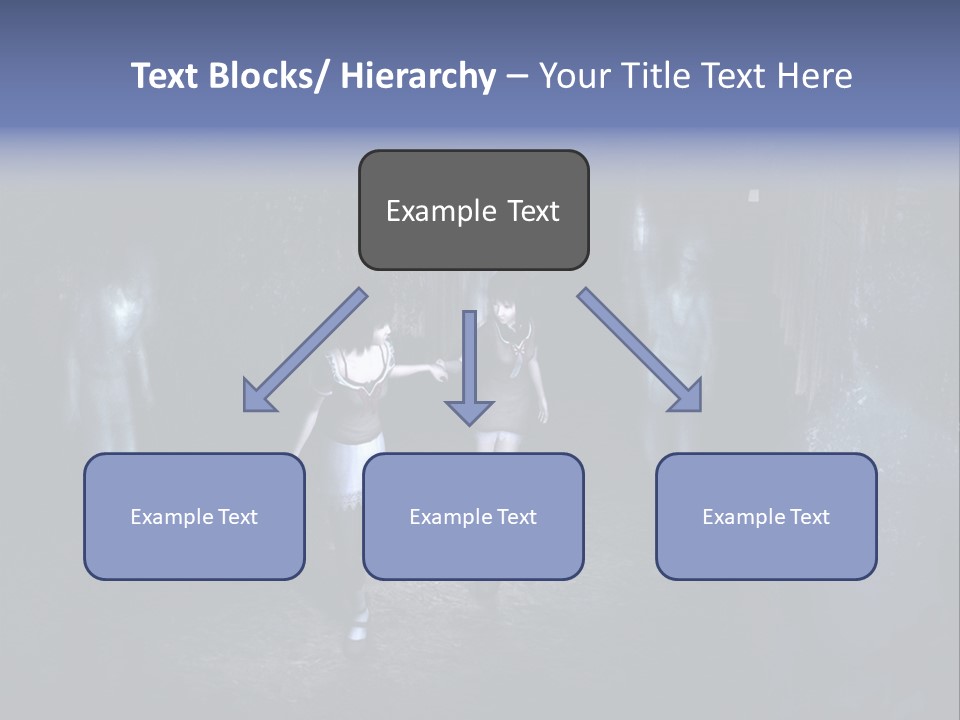 A Couple Of Women Walking Through A Dark Tunnel PowerPoint Template