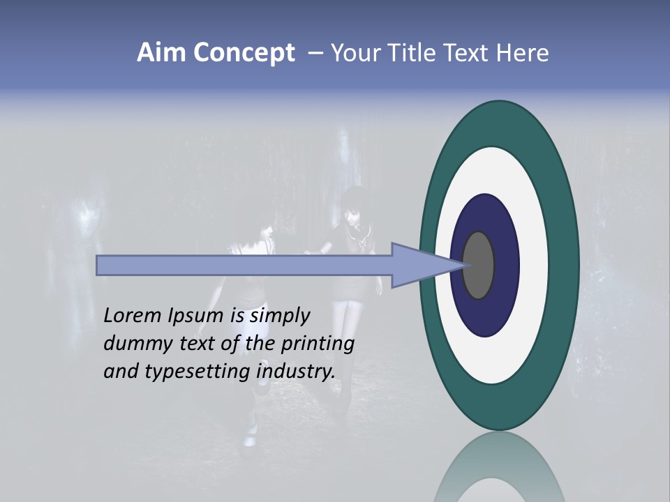 A Couple Of Women Walking Through A Dark Tunnel PowerPoint Template