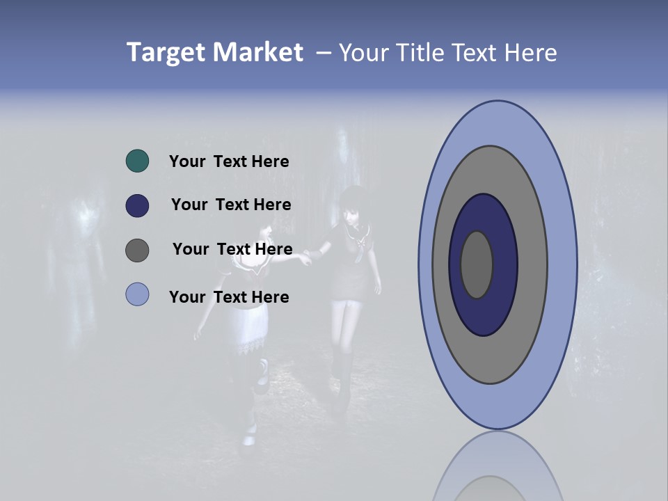 A Couple Of Women Walking Through A Dark Tunnel PowerPoint Template