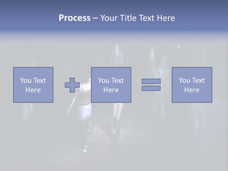 A Couple Of Women Walking Through A Dark Tunnel PowerPoint Template