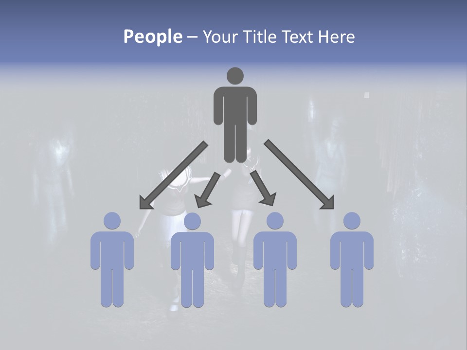 A Couple Of Women Walking Through A Dark Tunnel PowerPoint Template