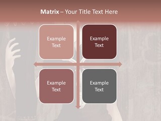 A Woman In A Brown Dress Holding A Black Object PowerPoint Template