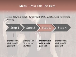 A Woman In A Brown Dress Holding A Black Object PowerPoint Template