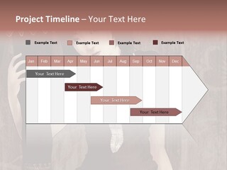 A Woman In A Brown Dress Holding A Black Object PowerPoint Template