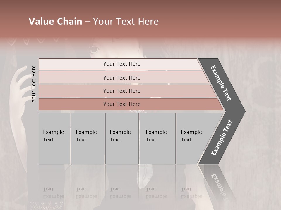 A Woman In A Brown Dress Holding A Black Object PowerPoint Template