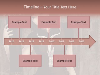 A Woman In A Brown Dress Holding A Black Object PowerPoint Template