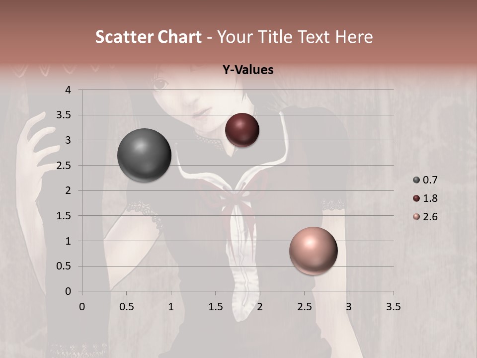 A Woman In A Brown Dress Holding A Black Object PowerPoint Template