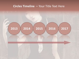 A Woman In A Brown Dress Holding A Black Object PowerPoint Template