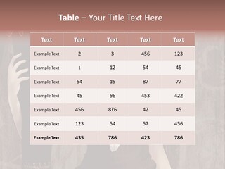 A Woman In A Brown Dress Holding A Black Object PowerPoint Template