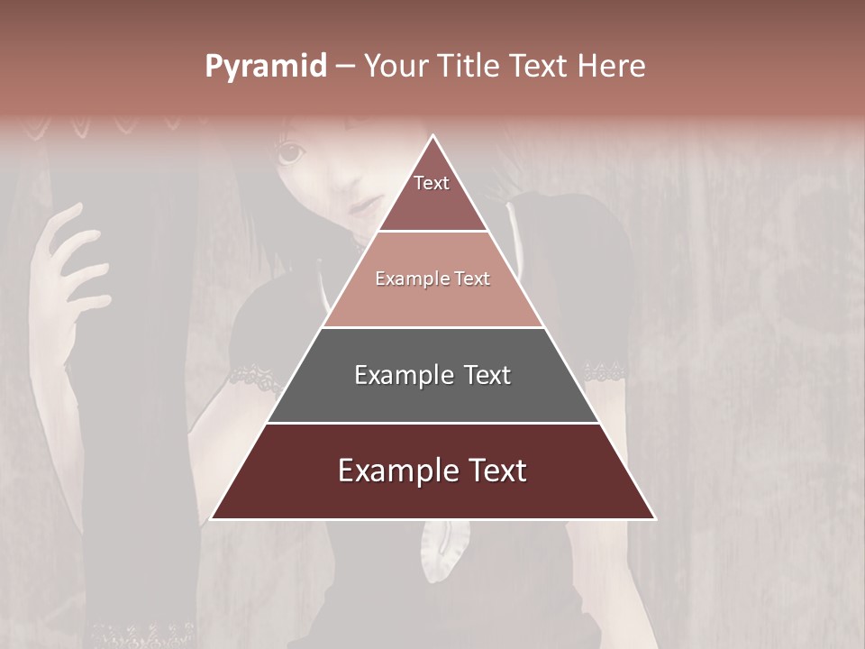 A Woman In A Brown Dress Holding A Black Object PowerPoint Template