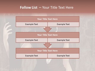 A Woman In A Brown Dress Holding A Black Object PowerPoint Template