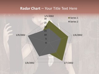 A Woman In A Brown Dress Holding A Black Object PowerPoint Template