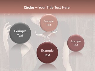 A Woman In A Brown Dress Holding A Black Object PowerPoint Template