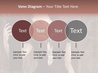 A Woman In A Brown Dress Holding A Black Object PowerPoint Template
