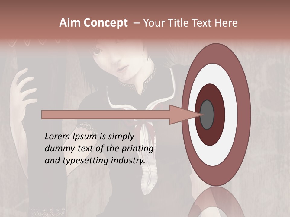 A Woman In A Brown Dress Holding A Black Object PowerPoint Template