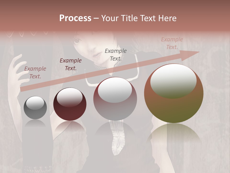 A Woman In A Brown Dress Holding A Black Object PowerPoint Template