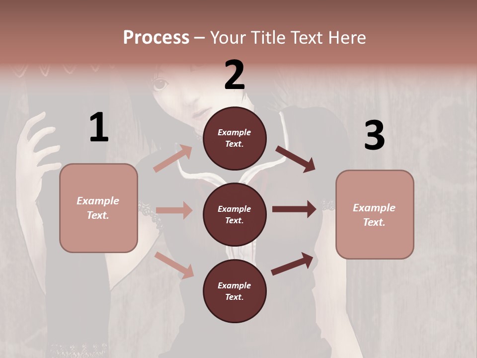 A Woman In A Brown Dress Holding A Black Object PowerPoint Template