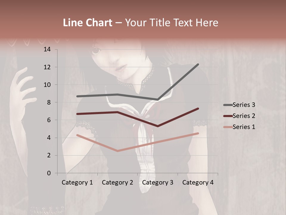 A Woman In A Brown Dress Holding A Black Object PowerPoint Template