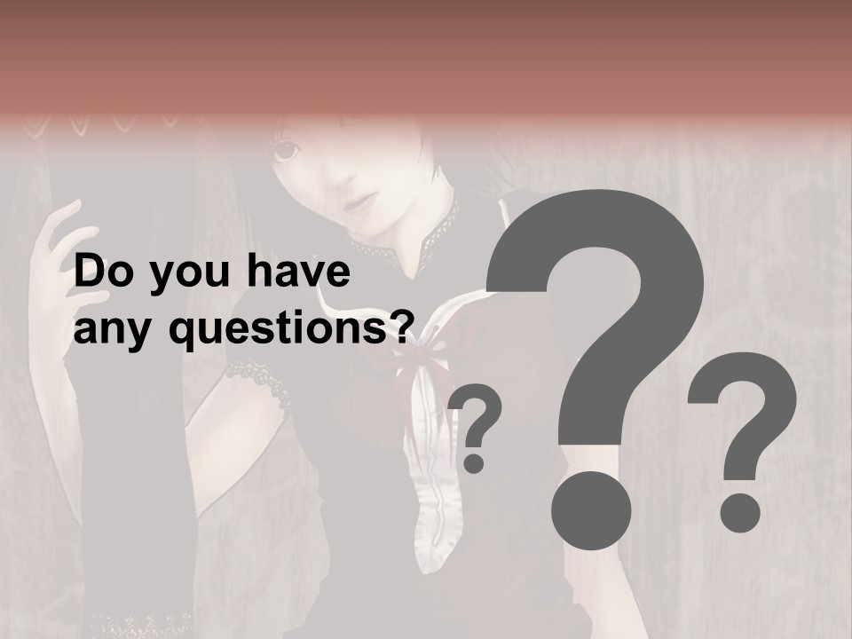 A Woman In A Brown Dress Holding A Black Object PowerPoint Template