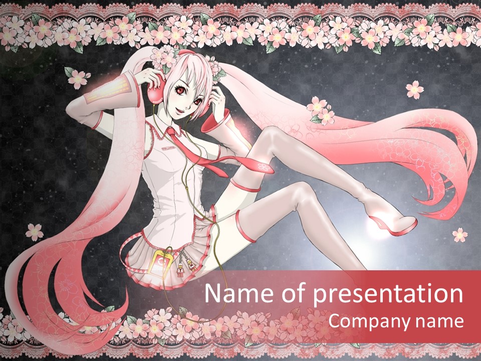 A Woman With Long Hair And A Pink Dress PowerPoint Template