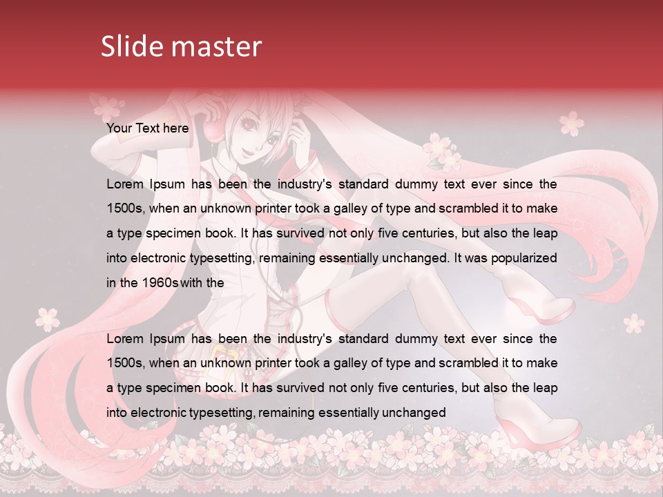 A Woman With Long Hair And A Pink Dress PowerPoint Template