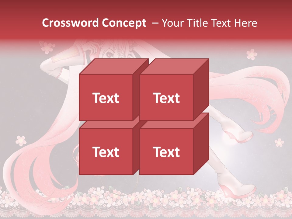 A Woman With Long Hair And A Pink Dress PowerPoint Template