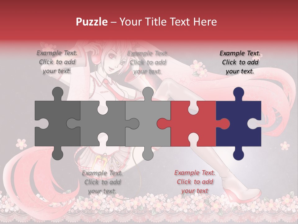 A Woman With Long Hair And A Pink Dress PowerPoint Template