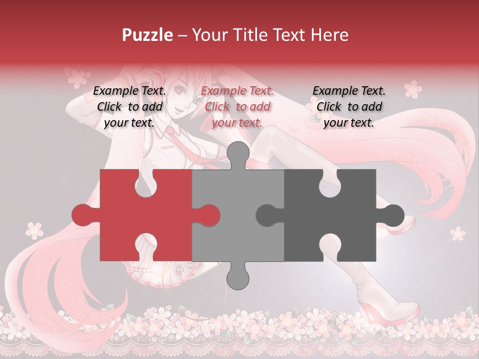 A Woman With Long Hair And A Pink Dress PowerPoint Template