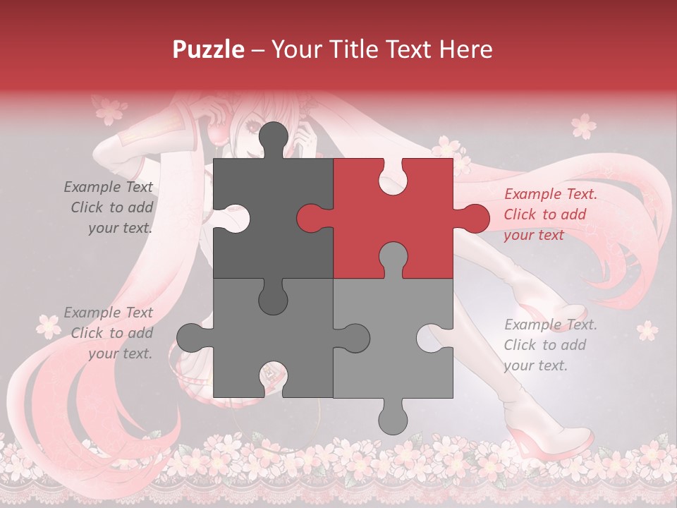 A Woman With Long Hair And A Pink Dress PowerPoint Template