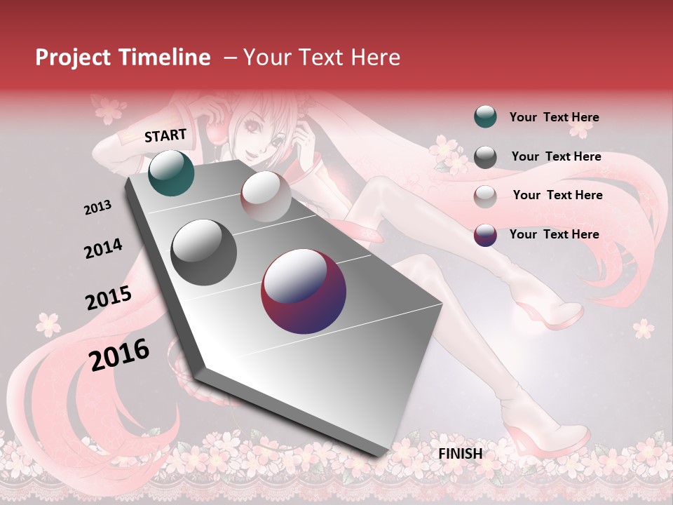 A Woman With Long Hair And A Pink Dress PowerPoint Template