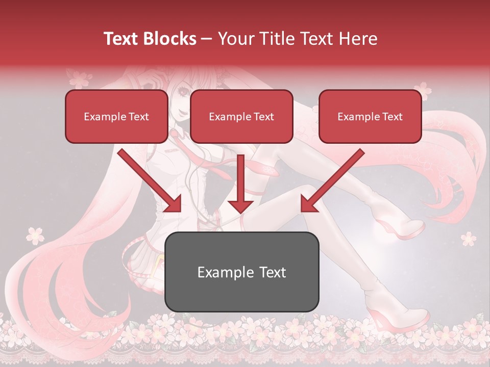 A Woman With Long Hair And A Pink Dress PowerPoint Template