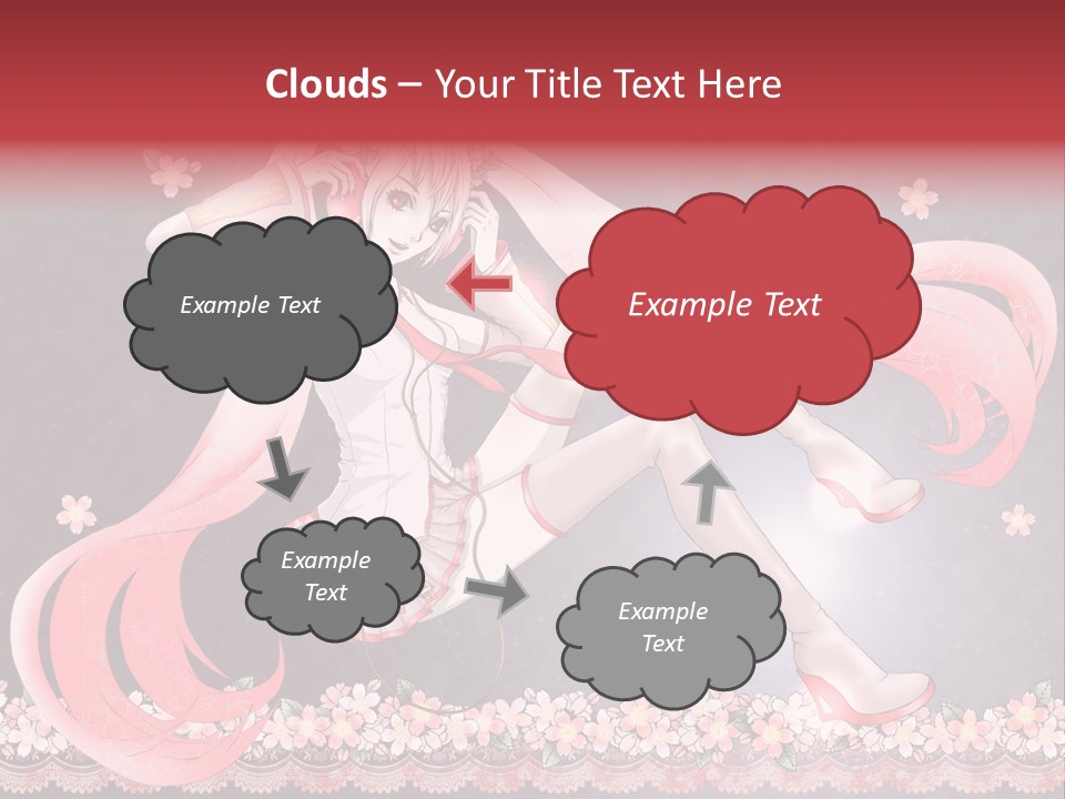 A Woman With Long Hair And A Pink Dress PowerPoint Template