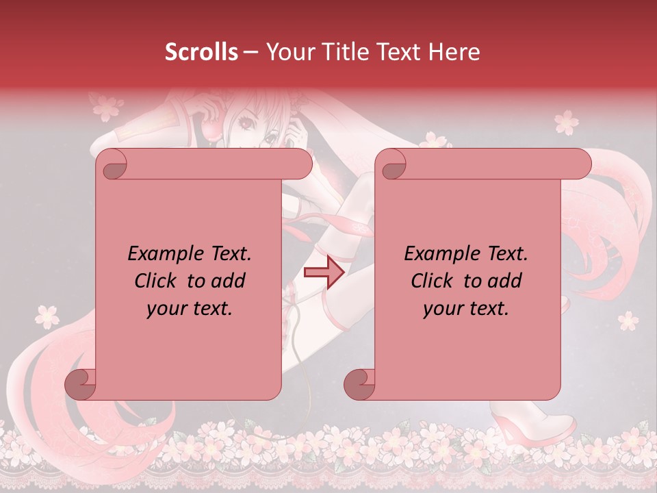 A Woman With Long Hair And A Pink Dress PowerPoint Template