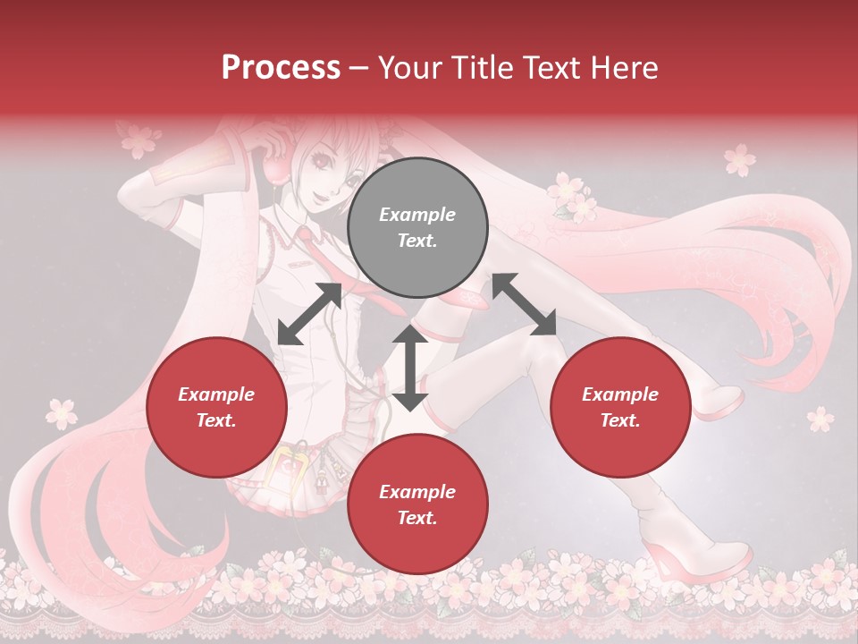 A Woman With Long Hair And A Pink Dress PowerPoint Template