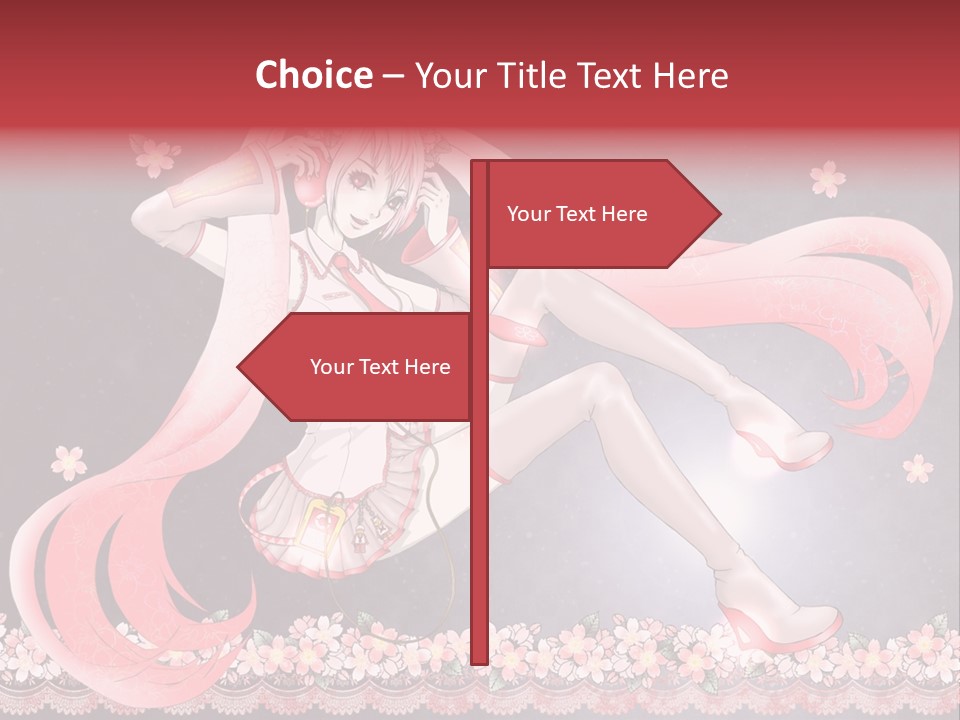 A Woman With Long Hair And A Pink Dress PowerPoint Template