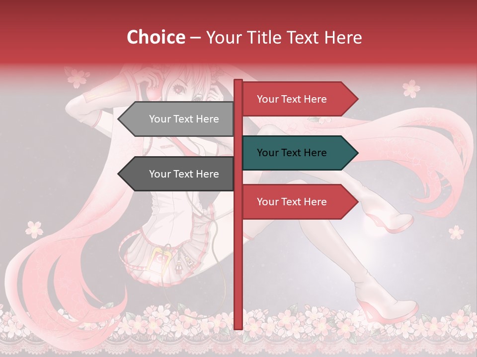 A Woman With Long Hair And A Pink Dress PowerPoint Template