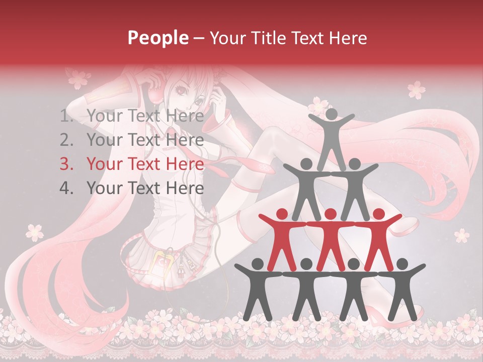 A Woman With Long Hair And A Pink Dress PowerPoint Template