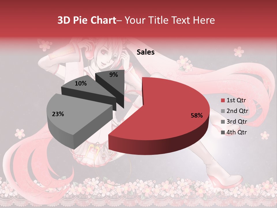 A Woman With Long Hair And A Pink Dress PowerPoint Template