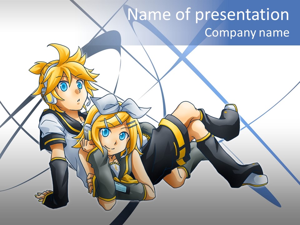 A Couple Of Anime Characters Laying On Top Of Each Other PowerPoint Template