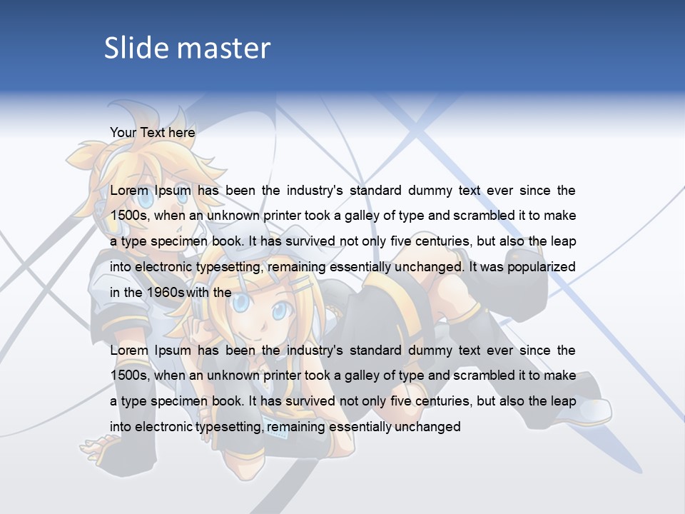 A Couple Of Anime Characters Laying On Top Of Each Other PowerPoint Template