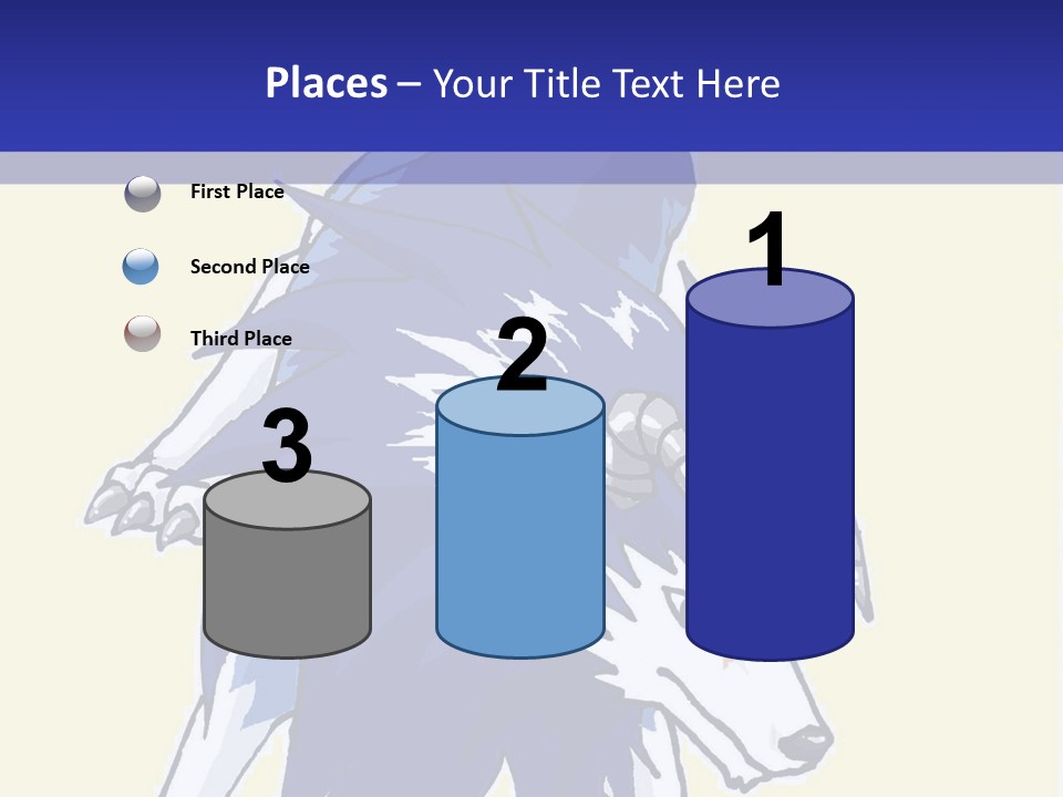 A Picture Of A Wolf With A Blue Background PowerPoint Template