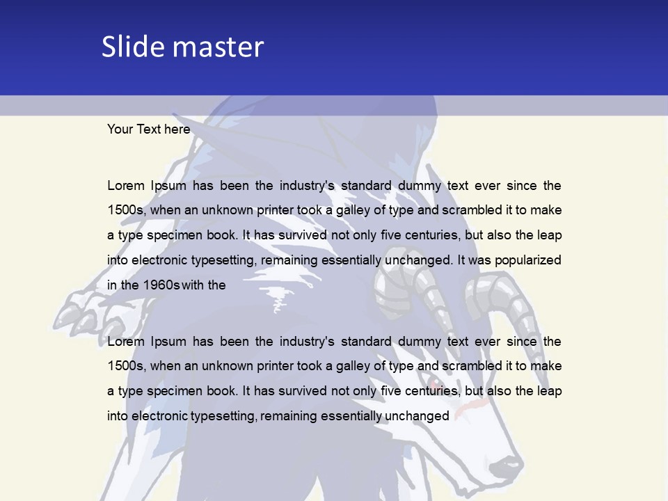 A Picture Of A Wolf With A Blue Background PowerPoint Template