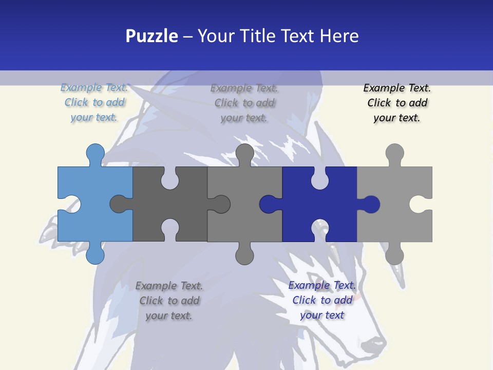 A Picture Of A Wolf With A Blue Background PowerPoint Template