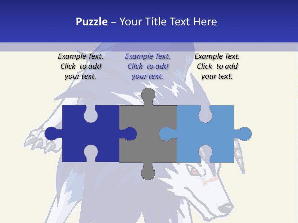 A Picture Of A Wolf With A Blue Background PowerPoint Template