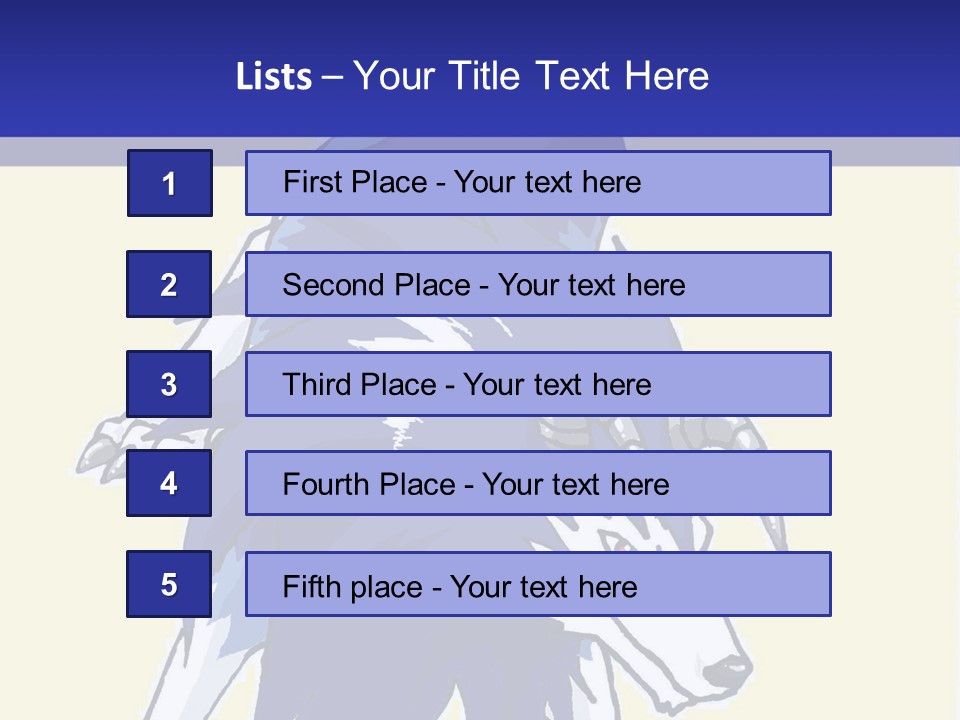 A Picture Of A Wolf With A Blue Background PowerPoint Template