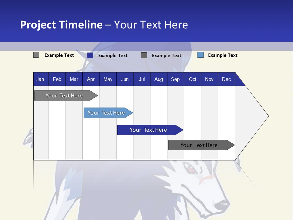 A Picture Of A Wolf With A Blue Background PowerPoint Template