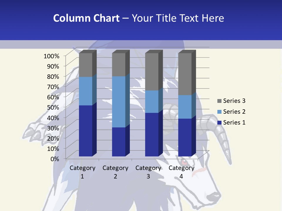 A Picture Of A Wolf With A Blue Background PowerPoint Template