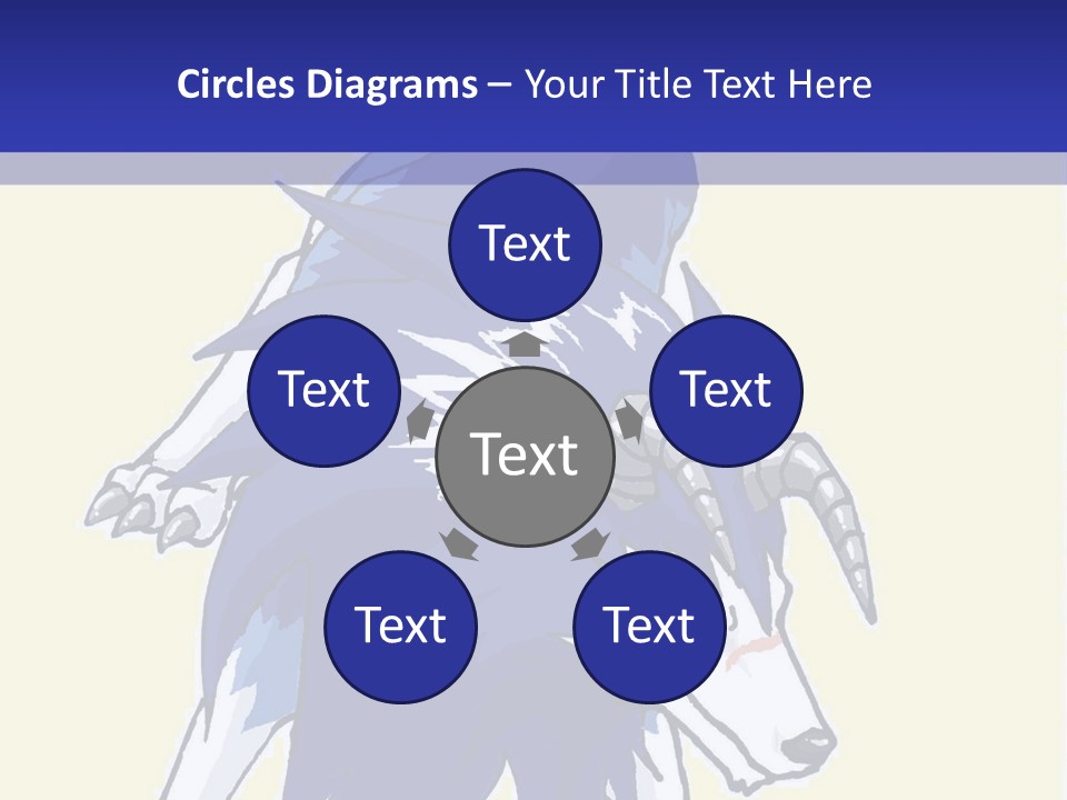 A Picture Of A Wolf With A Blue Background PowerPoint Template