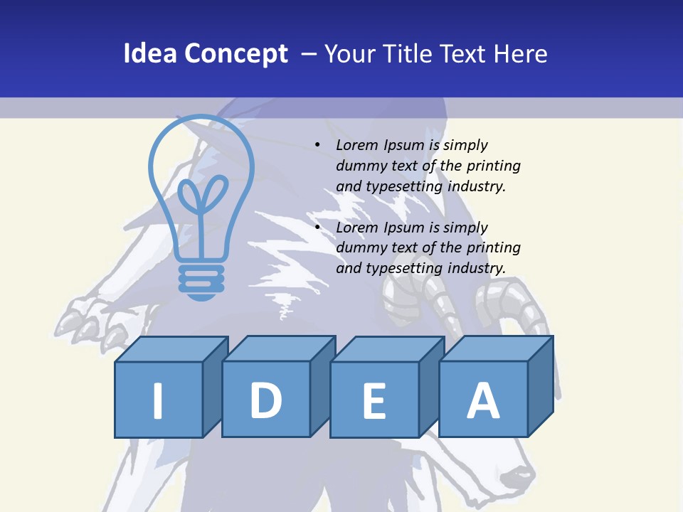 A Picture Of A Wolf With A Blue Background PowerPoint Template